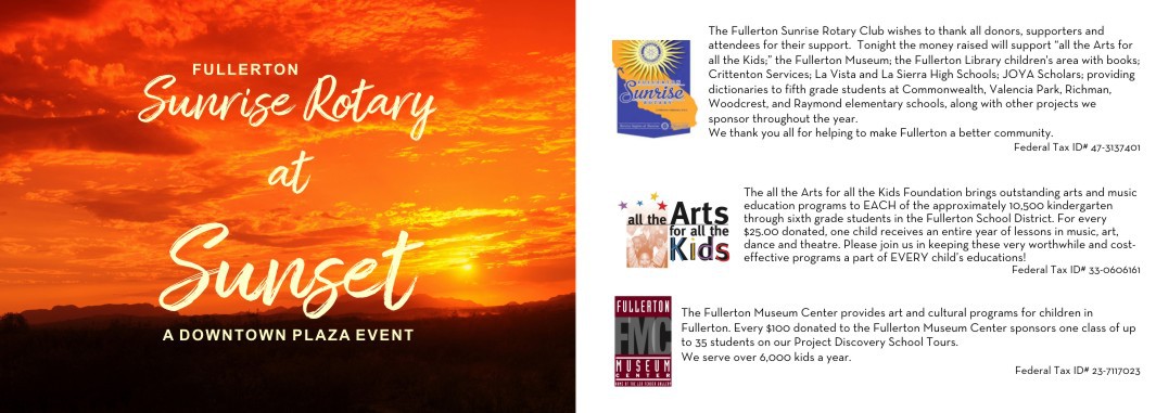 Fullerton Sunrise Rotary - Sunrise Invite Out